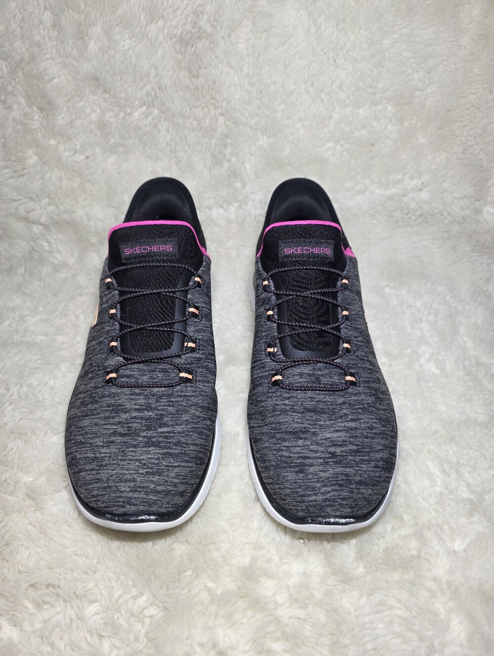 Skechers Slip-ins Summits Dazzling Haze Sneakers Black Pink Wide Fit 8.5 - Picture 4 of 9